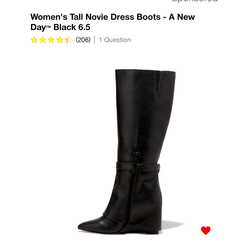 Tall Black Wedge Boots
